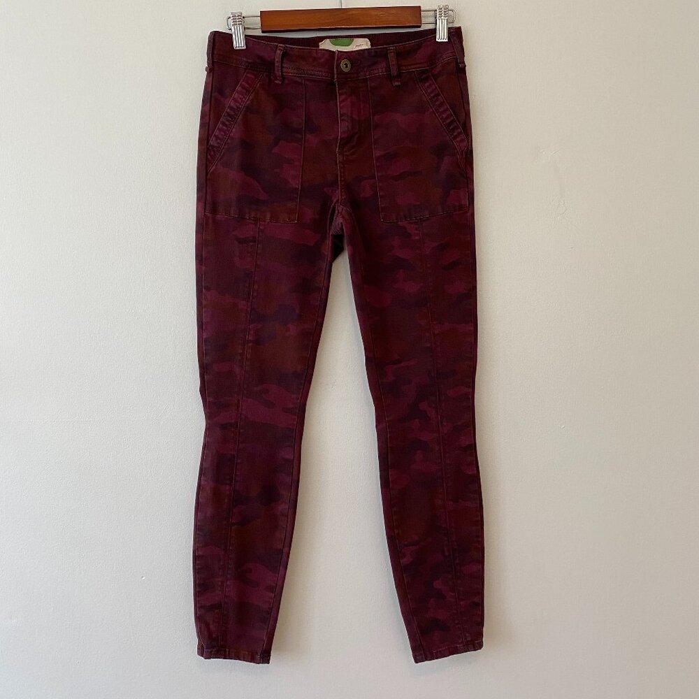 Anthropologie Red Camo Skinny Jeans Womens 26